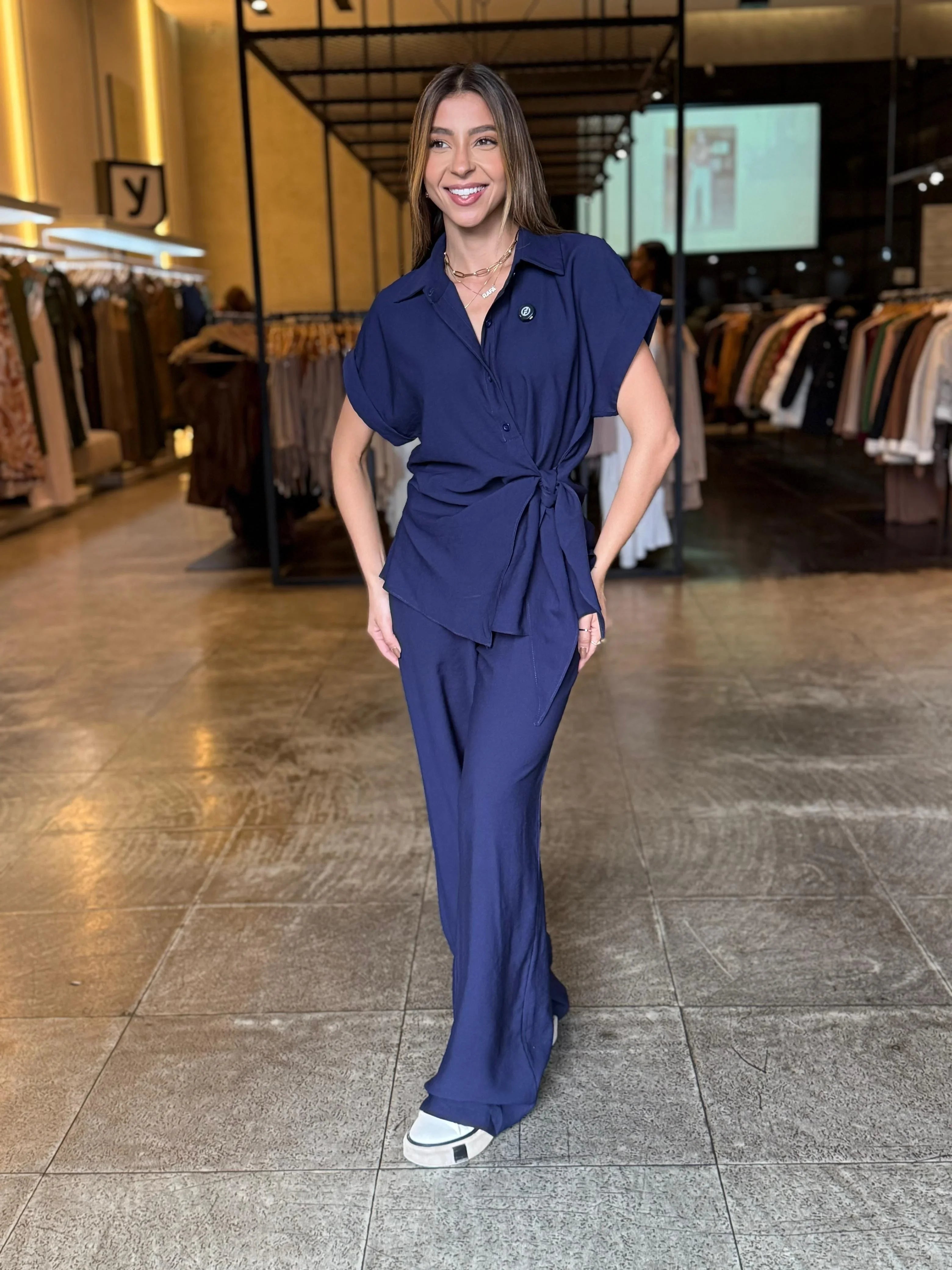 Conjunto Social Luxo Amarração Blusa