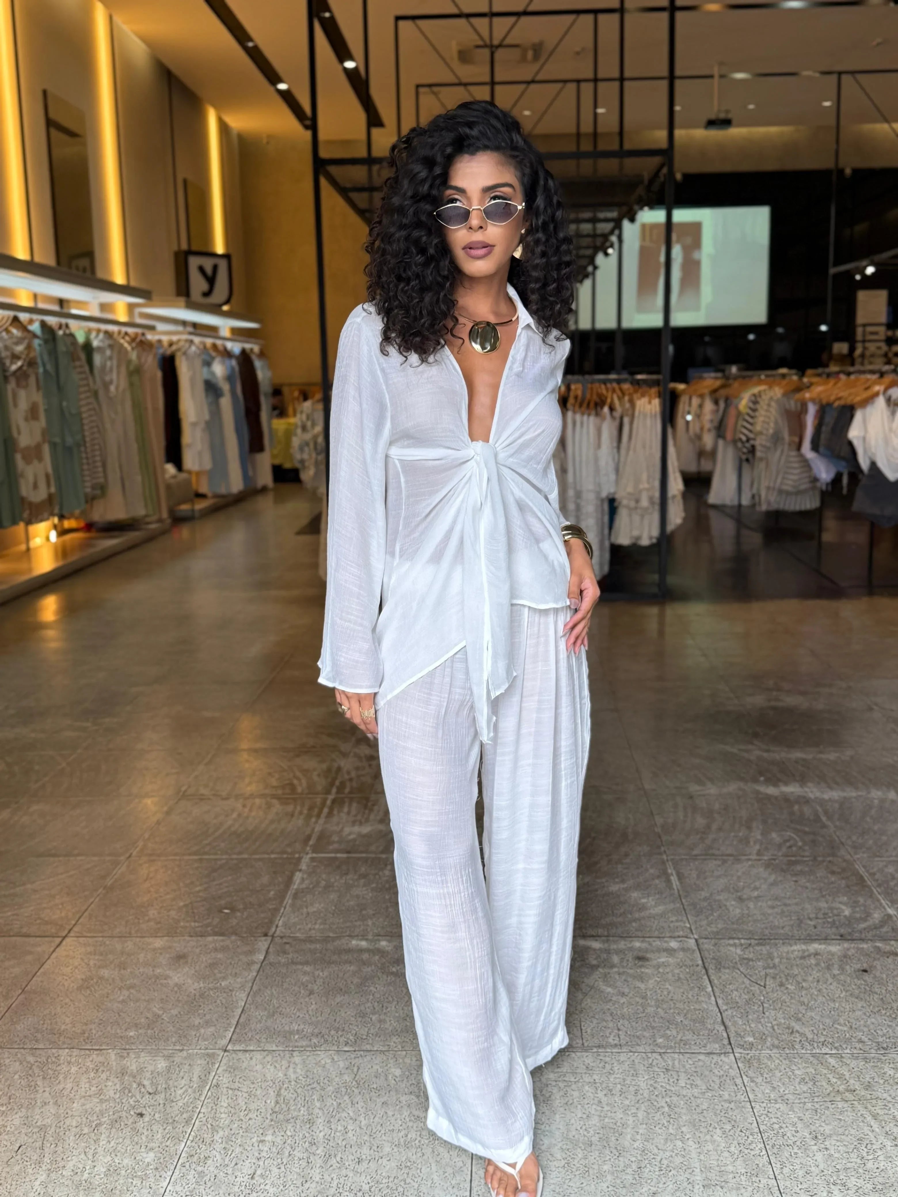 Conjunto Pantalona Camisa Amarração