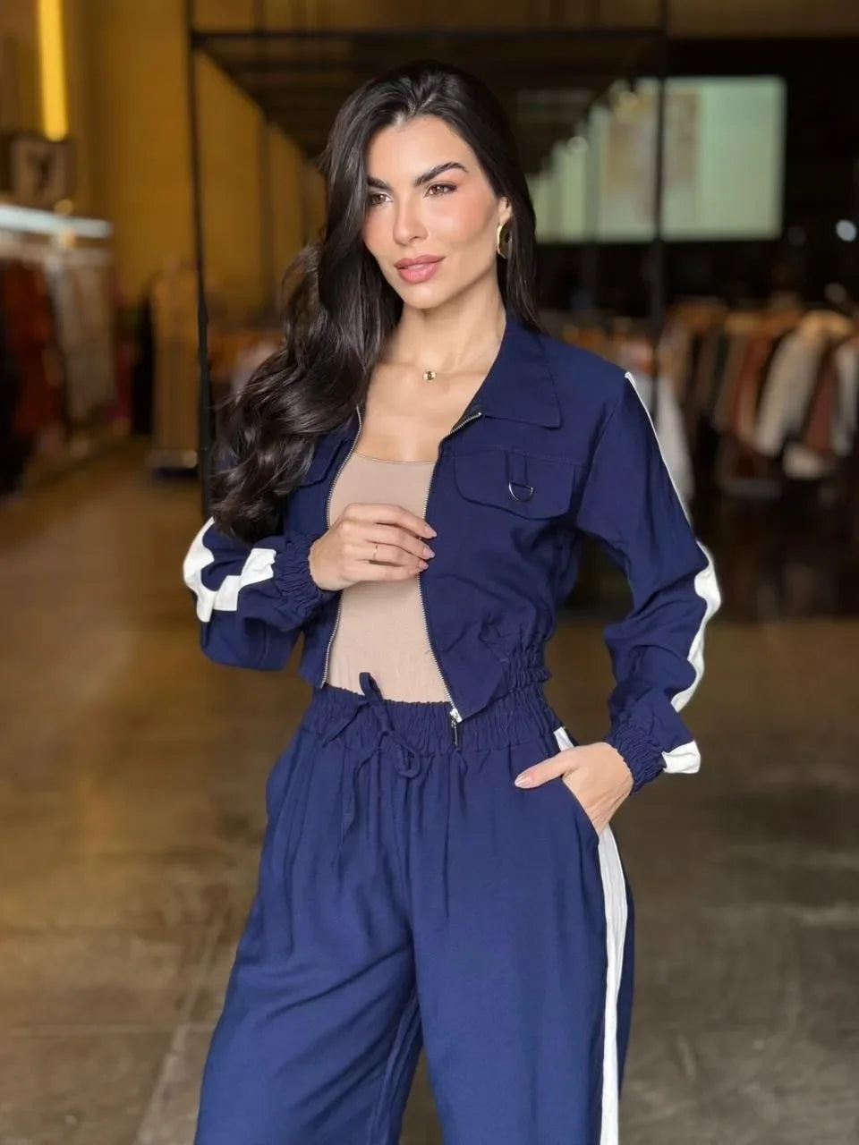 Conjunto Jaqueta e Pantalona Listras