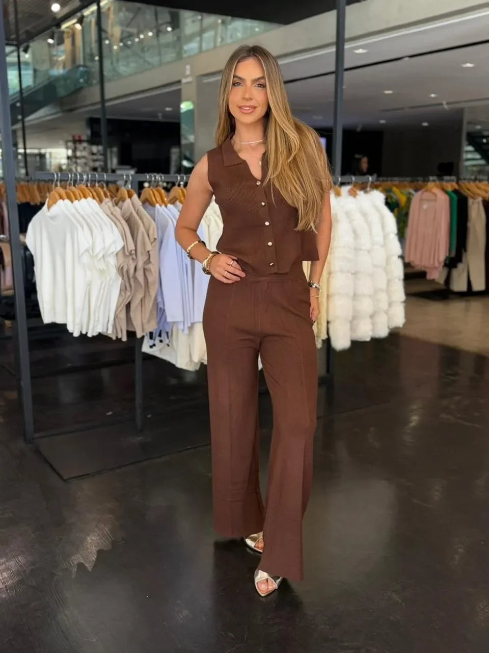 Conjunto Modal Colete Botões