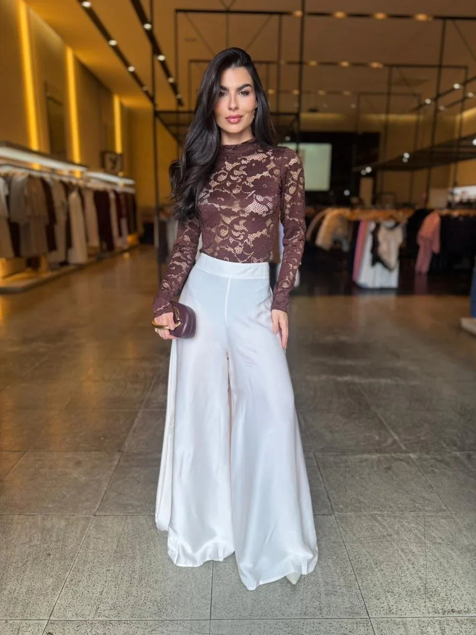 Calça Pantalona Cetim