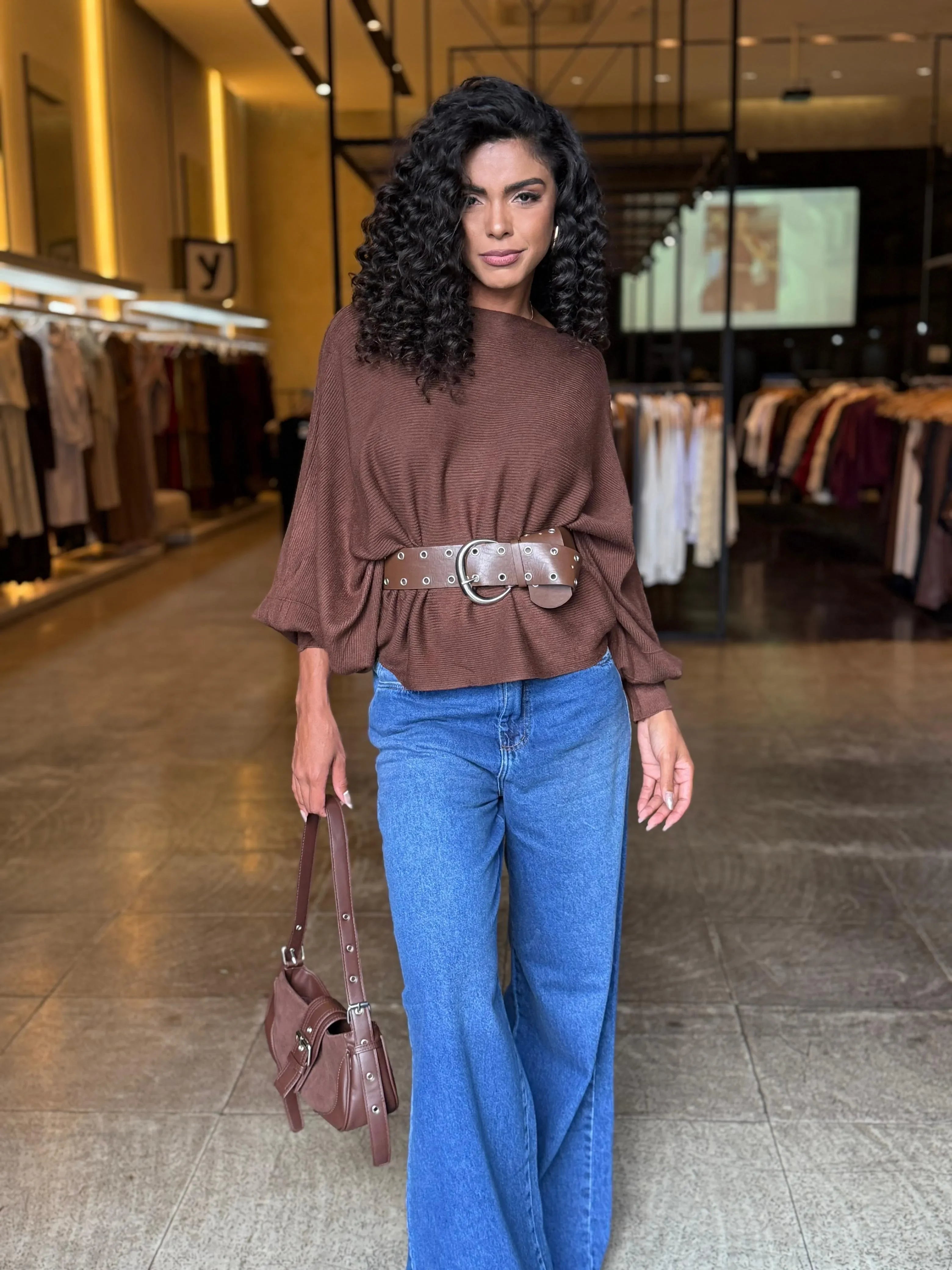 Blusa Tricô Modal Morcego