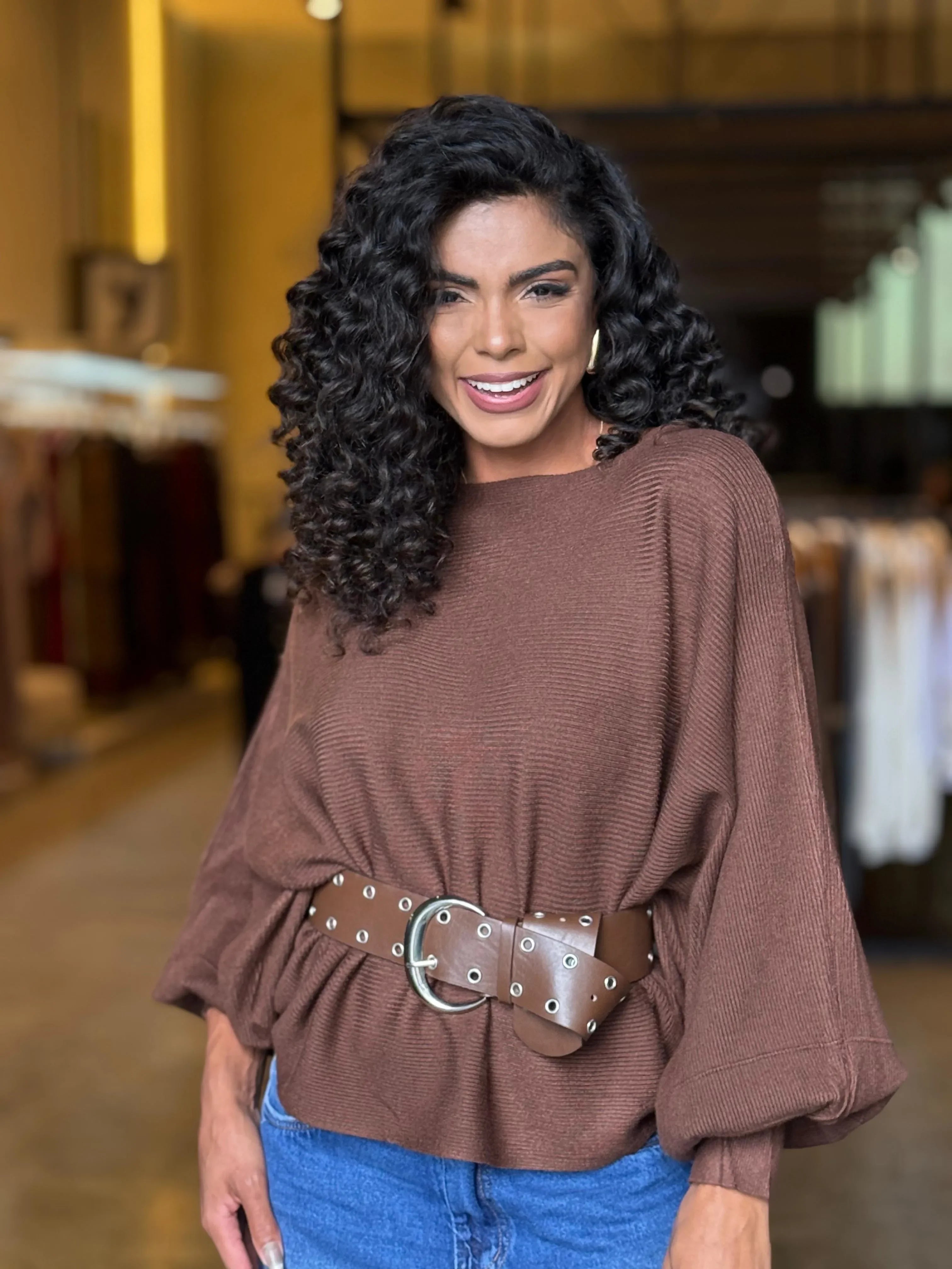 Blusa Tricô Modal Morcego