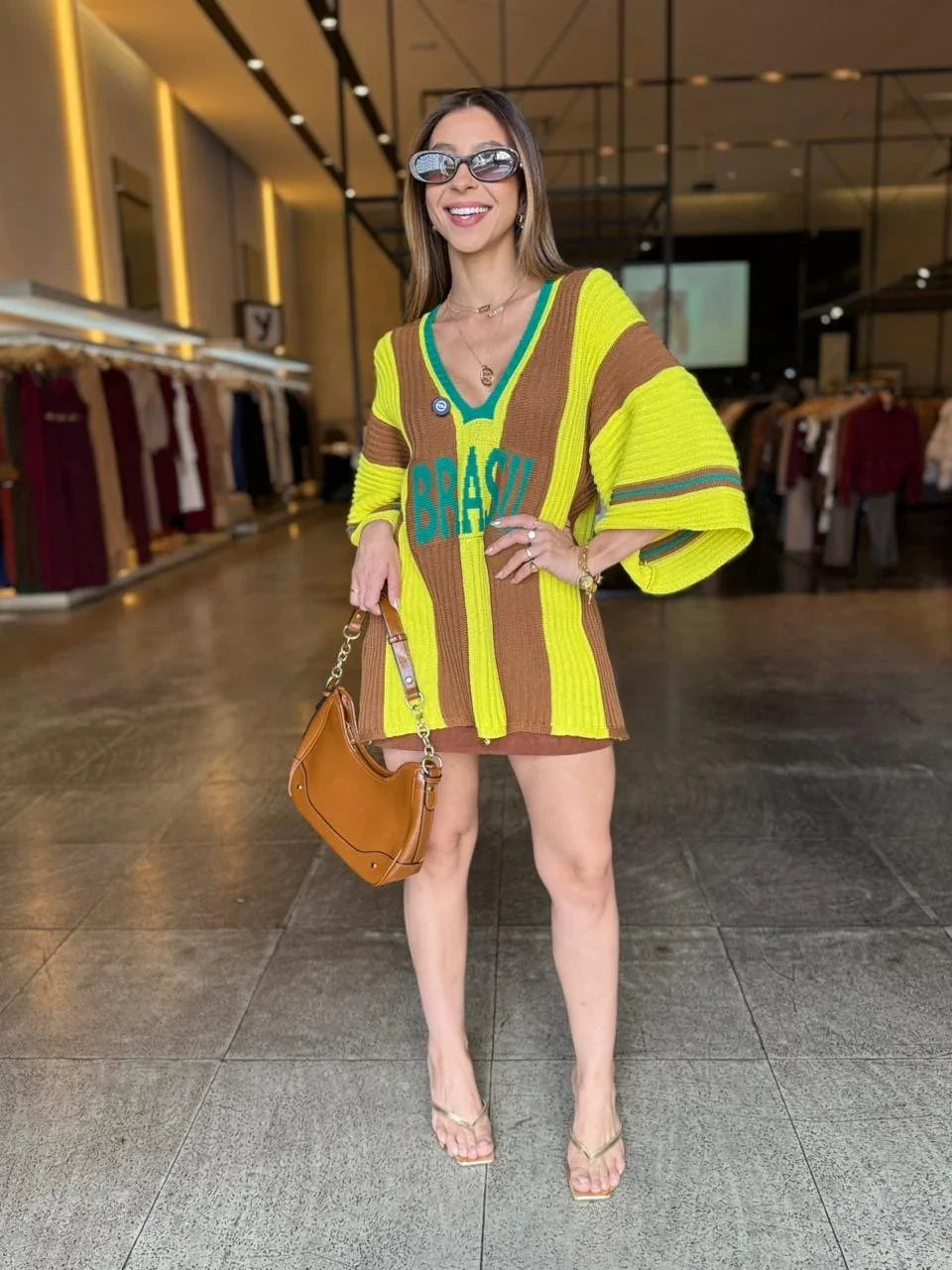 Blusa Tricô Brasil Listras