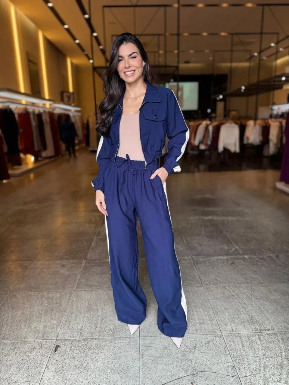 Conjunto Jaqueta e Pantalona Listras