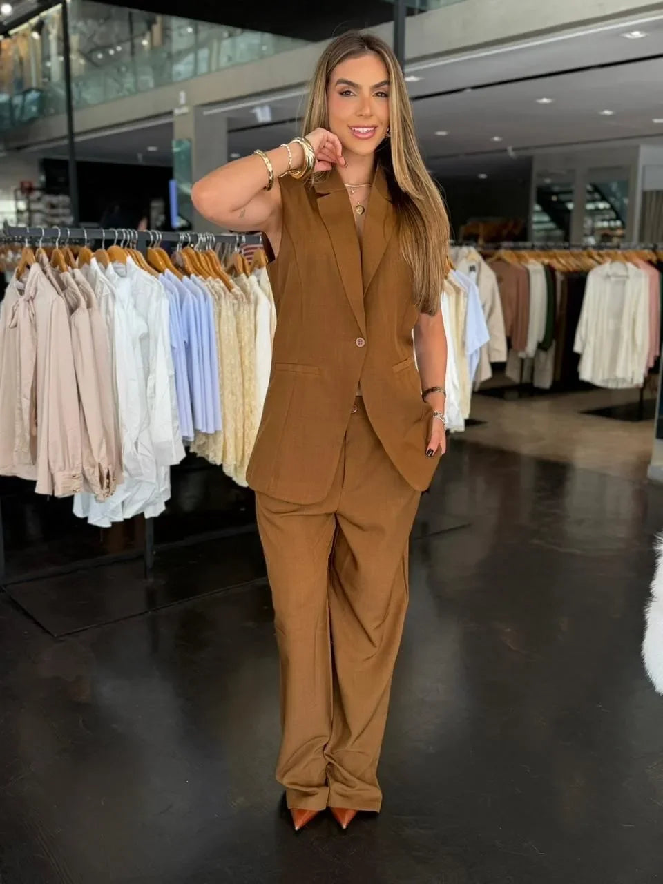 Conjunto Feminino Max Colete e Pantalona