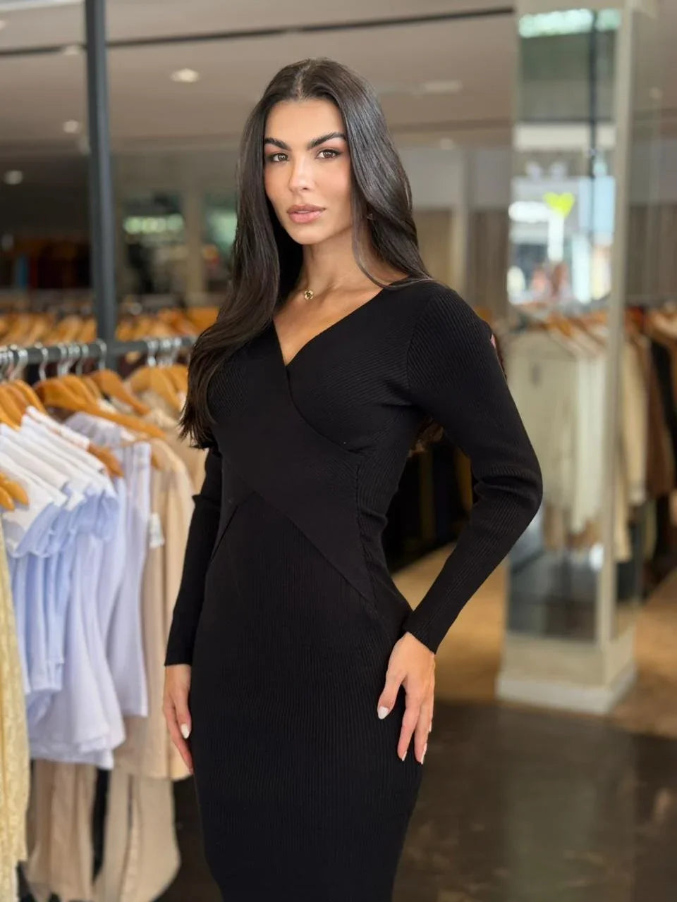 Vestido Mid Modal Transpassado Rafa