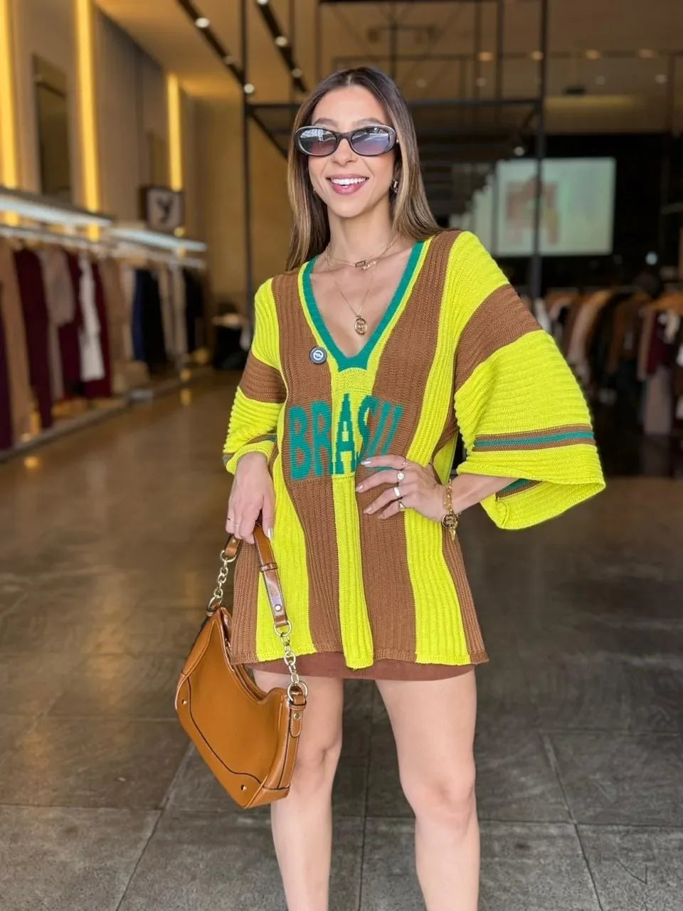Blusa Tricô Brasil Listras