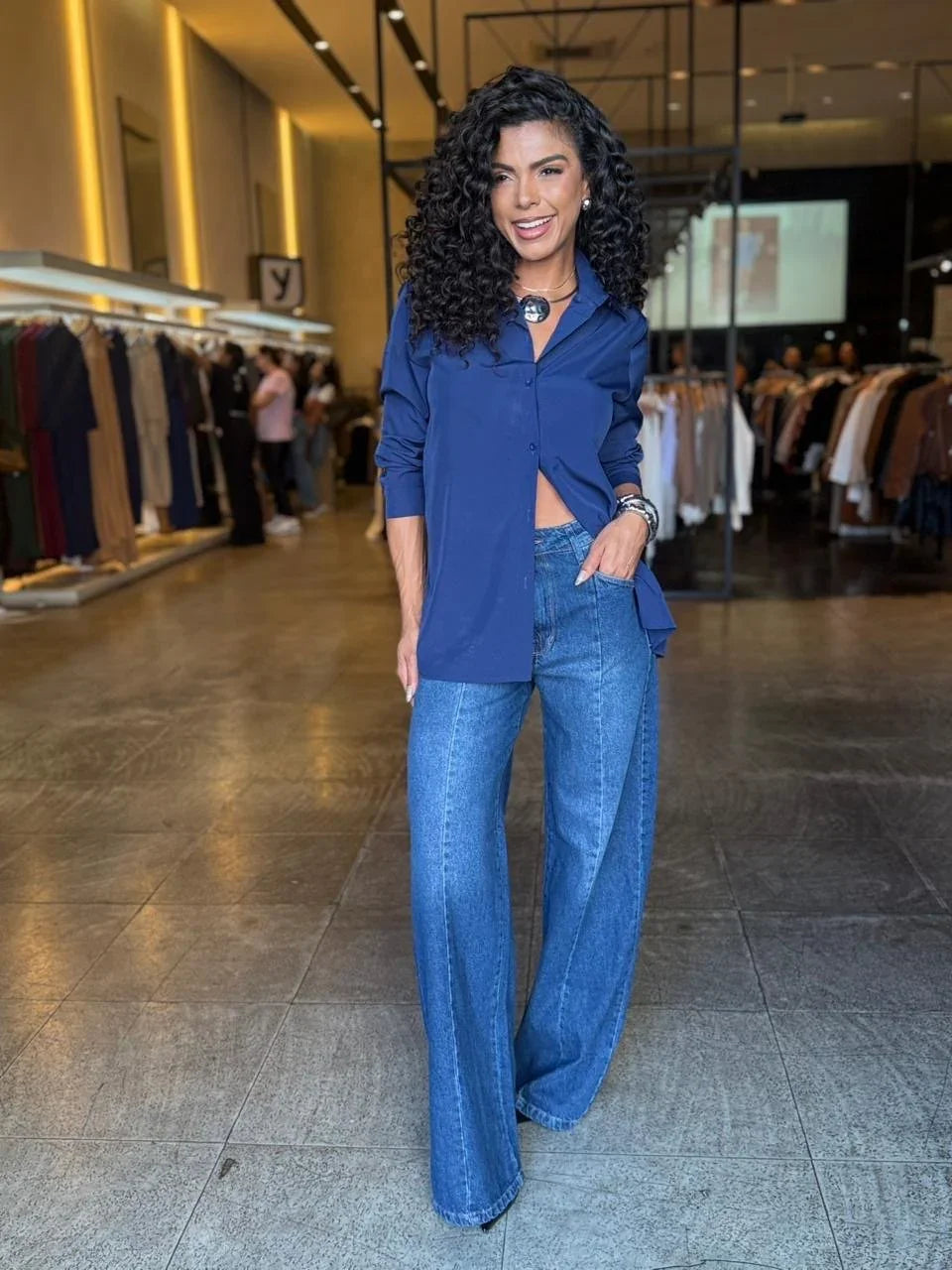Calça Jeans Wide Leg